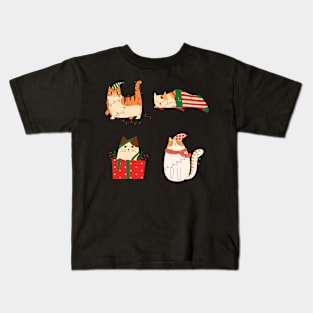 Cute Christmas Cats Kids T-Shirt